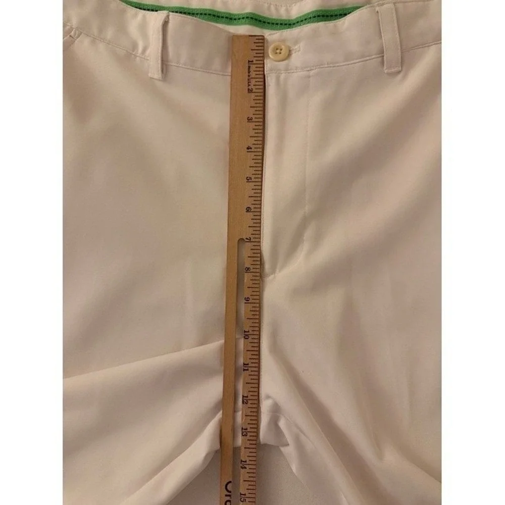 IZOD‎ Golf Mens White Flat Front Performance Shorts Size 36 Solid Polyester
